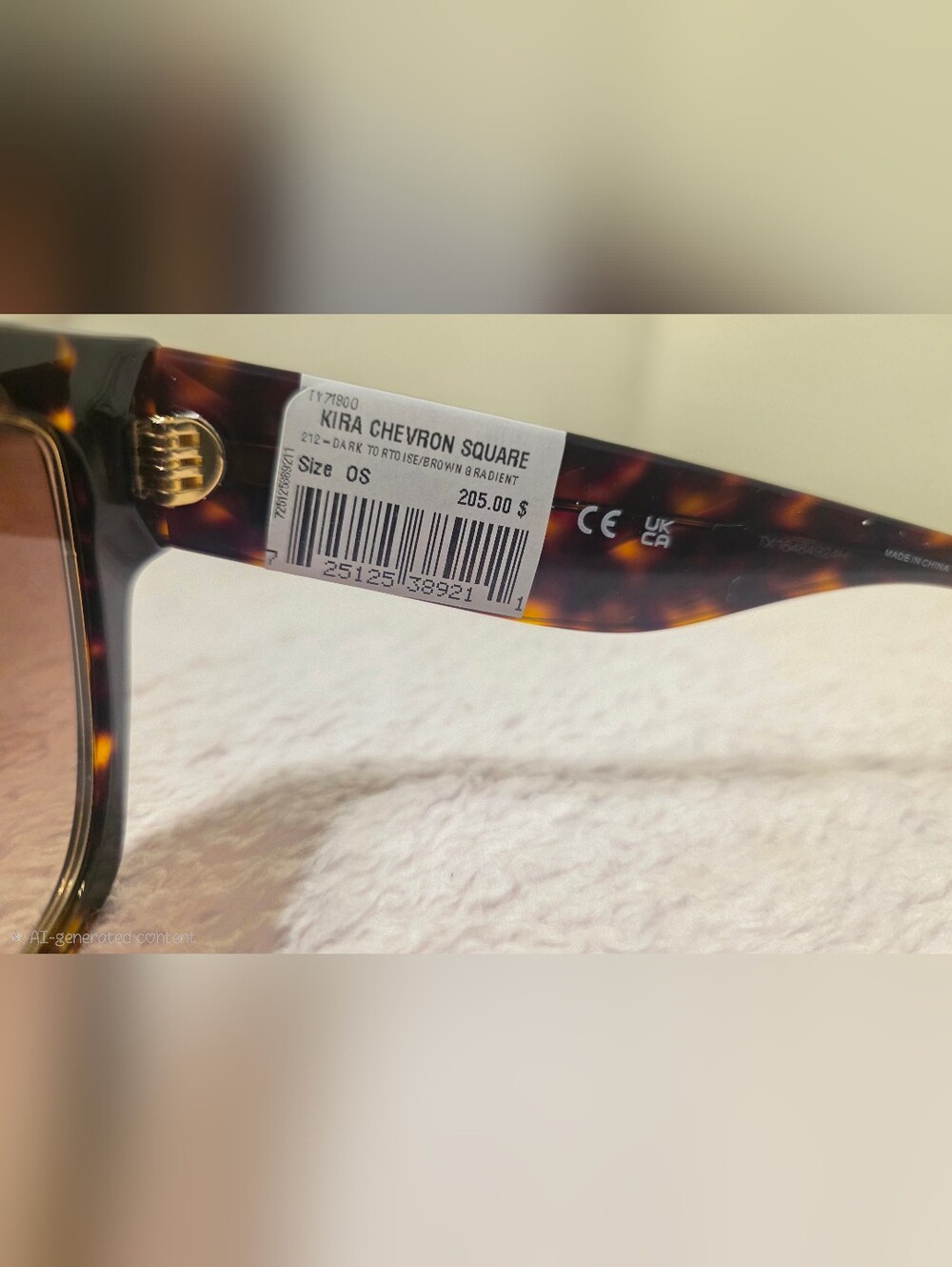 NWT Tory Bursch Kira Square Sunglasses dark tortoise/brown gradient - Picture 9 of 13
